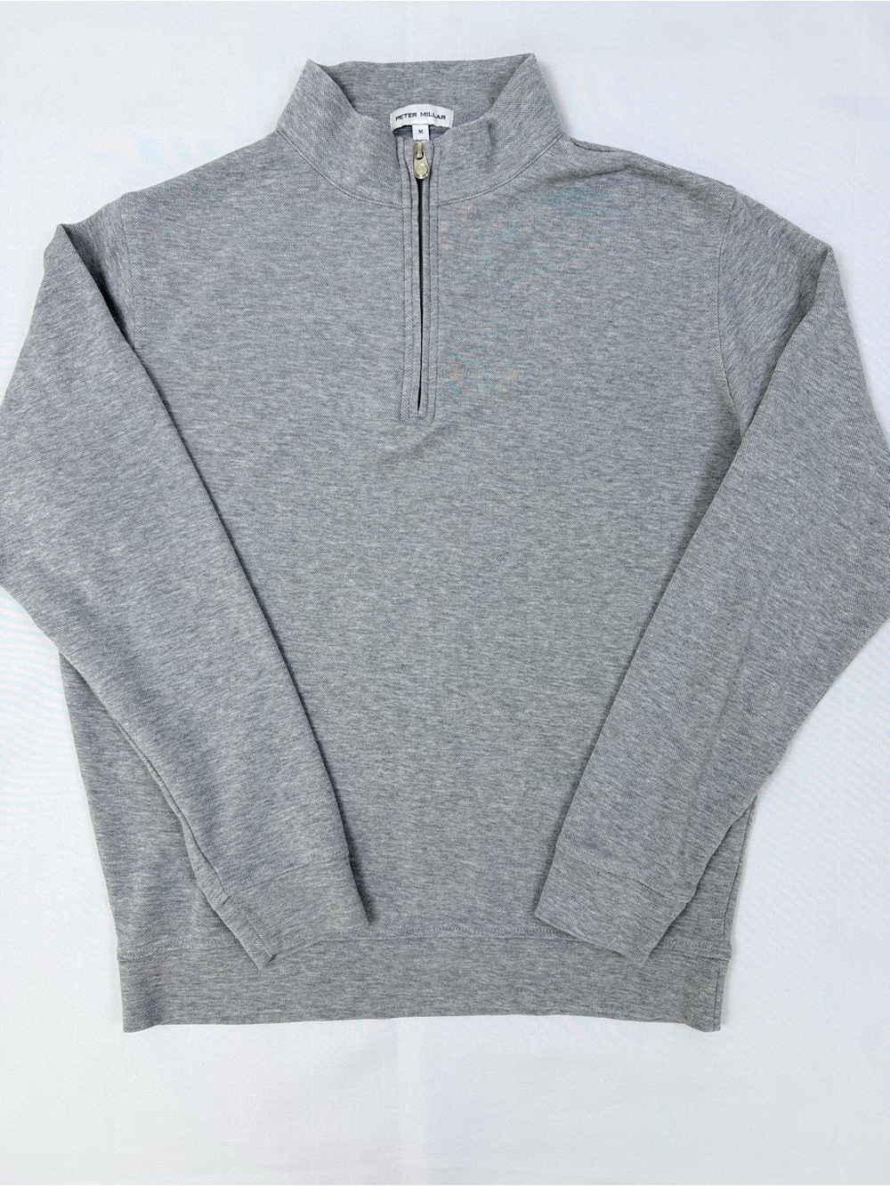 Peter Millar Crown Comfort Quarter Zip Sweater Men’s M Gray Golf - Picture 2 of 10
